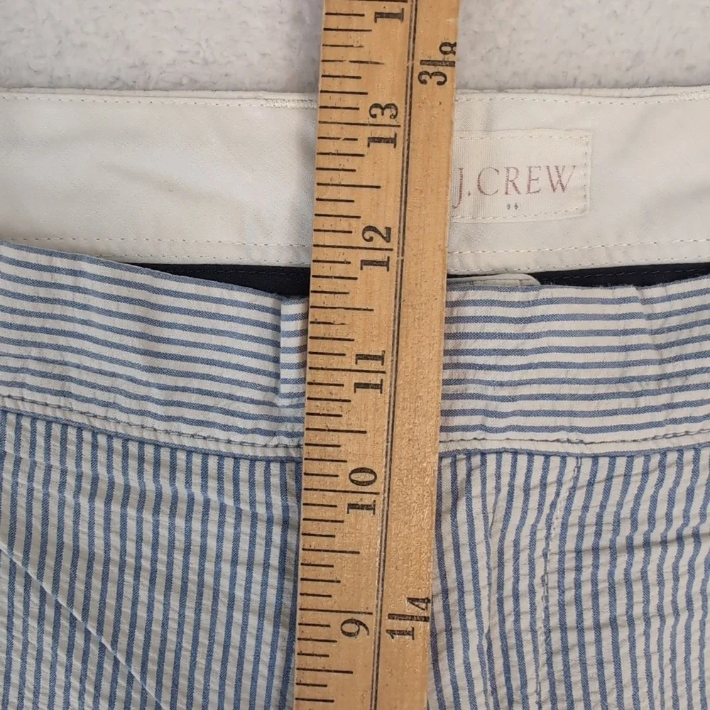 J Crew‎ Shorts Size 36 Mens Seersucker Cotton Blue White Stripe